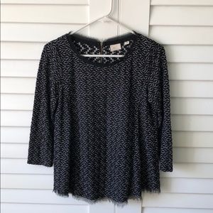 Anthropologie Black and White Patterned Top